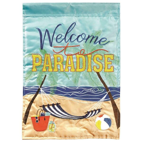 Recinto 13 x 18 in. Welcome to Paradise Polyester Printed Garden Flag RE3463353